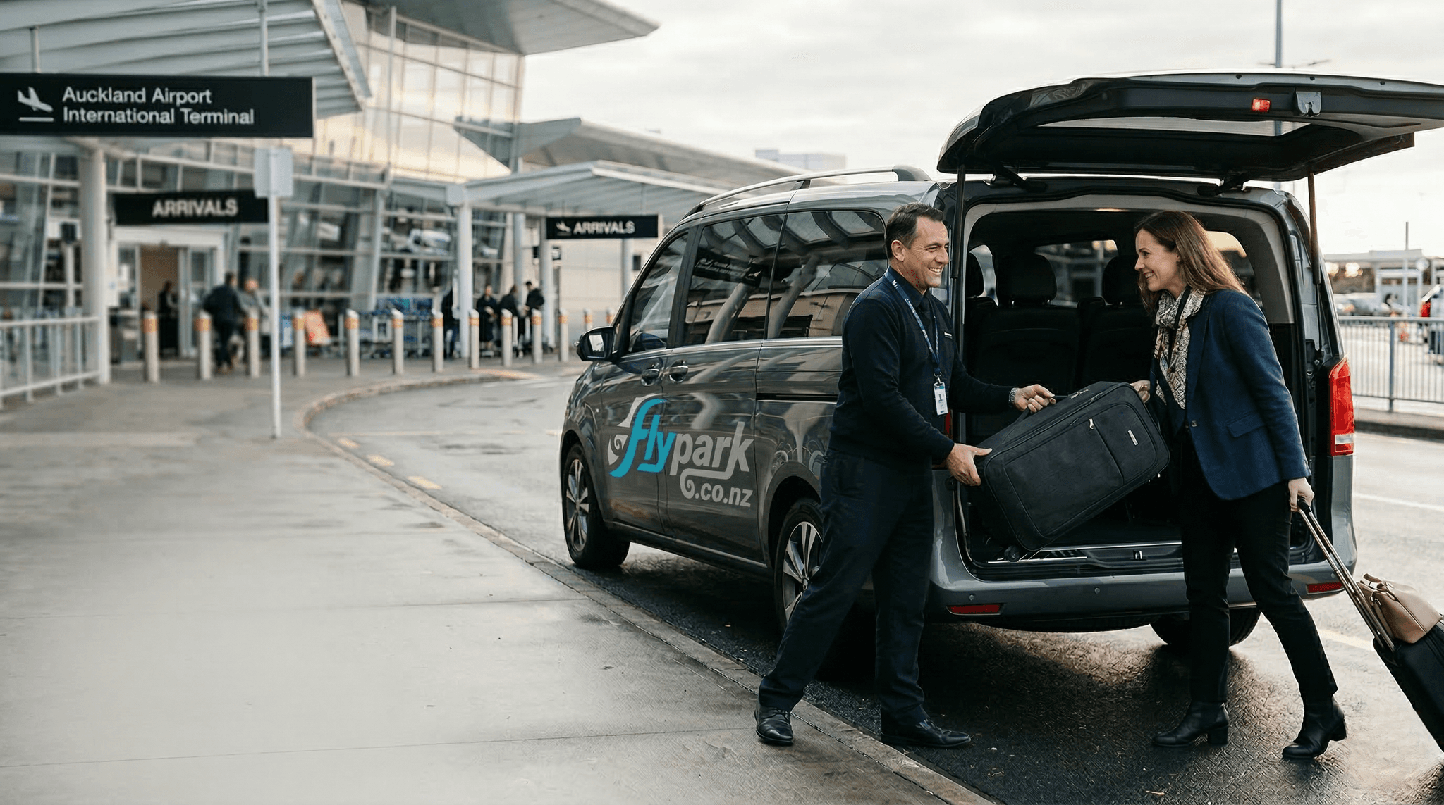 Flypark branded shuttle transfer service